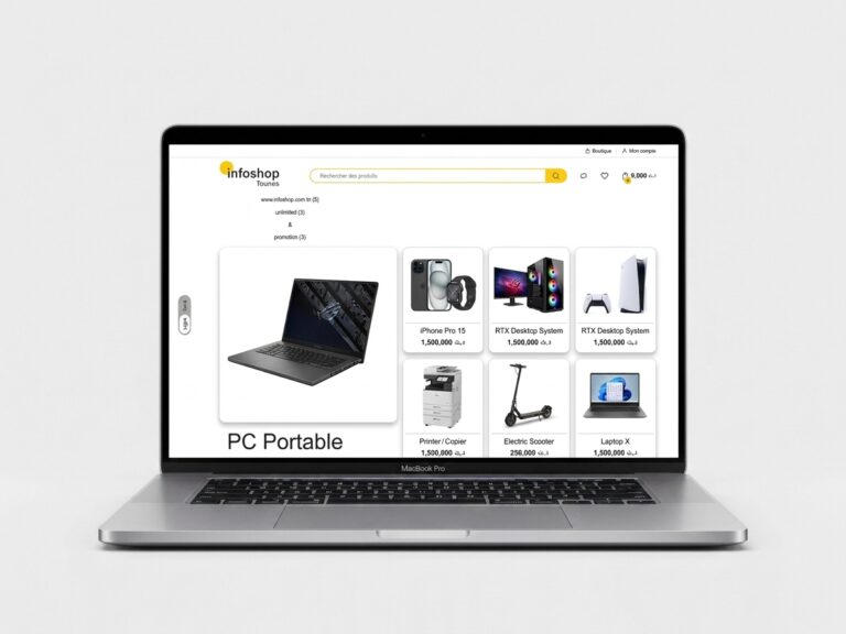 لقطة من مشروع موقع infoshop